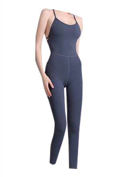SKTF058 manufacture trousers all-in-one tight-fitting sportswear design cross-shoulder strap aerial yoga tight-fitting sportswear supplier of tight-fitting sportswear front view